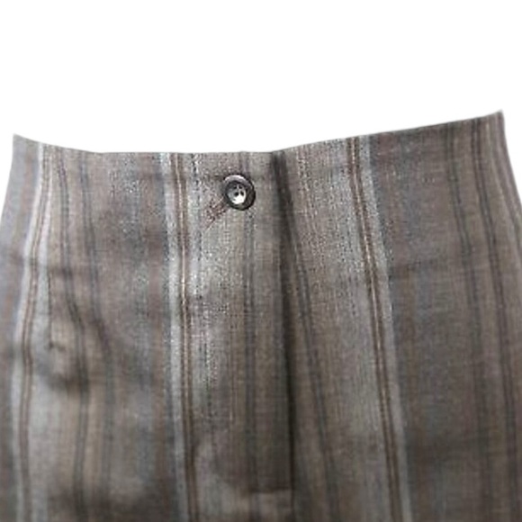 Di Vita Brown Black Pin Stripe Stretch Wide Leg Dress Pants 12 Large XL - Picture 4 of 9